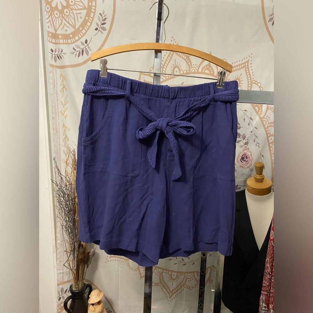 JUNE SALE!!!   Soft Surroundings Navy High-Waist Tie Shorts